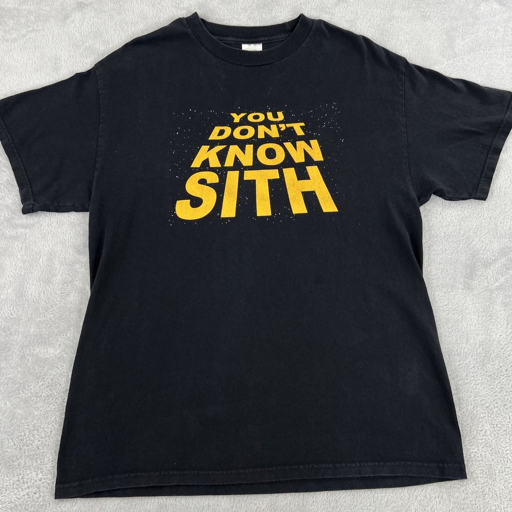 VTG Y2K Star Wars You Don't Know Sith T-Shirt L Black Tennessee River Funny Joke